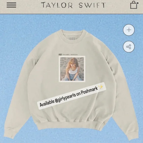 Taylor Swift 1989 Beige Crewneck (Taylor’s Version) Offical Merch NEW